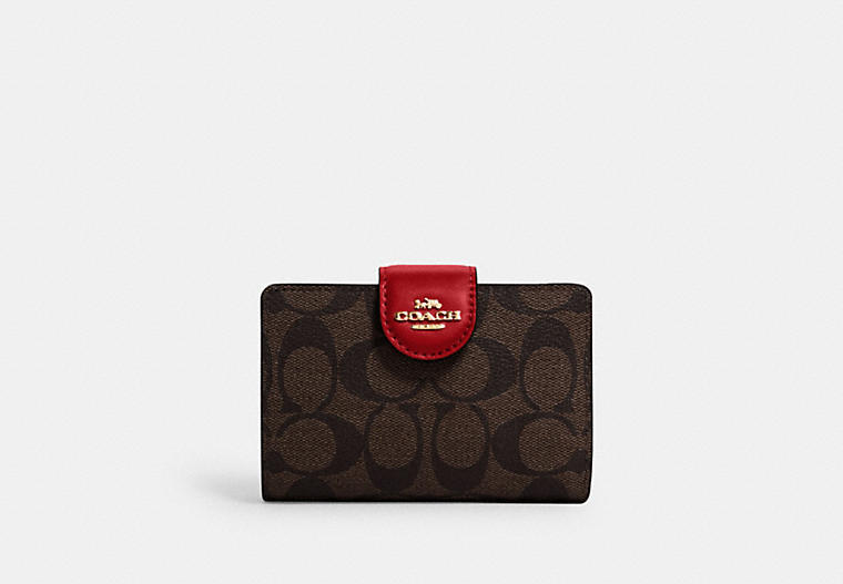 Coach signature medium discount corner zip wallet